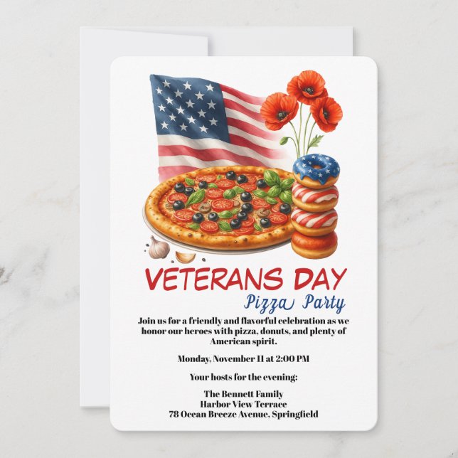 Invitación Veterans Day | Fish and chips Celebration (Anverso)