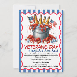Invitación Veterans Day Invitation | Crawfish & Beer Party