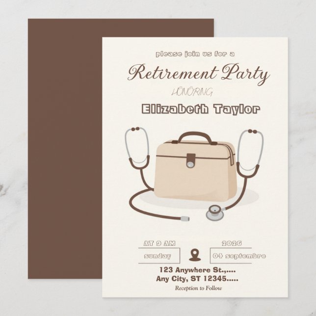 Invitación Veterinarian Retirement Party Invitation (Anverso / Reverso)