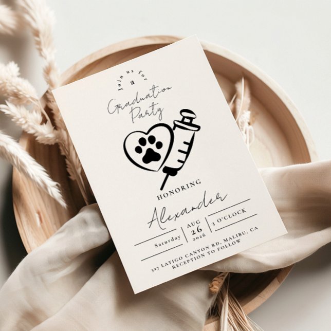 Invitación Veterinary Medicine Paw Graduation Party (Subido por el creador)