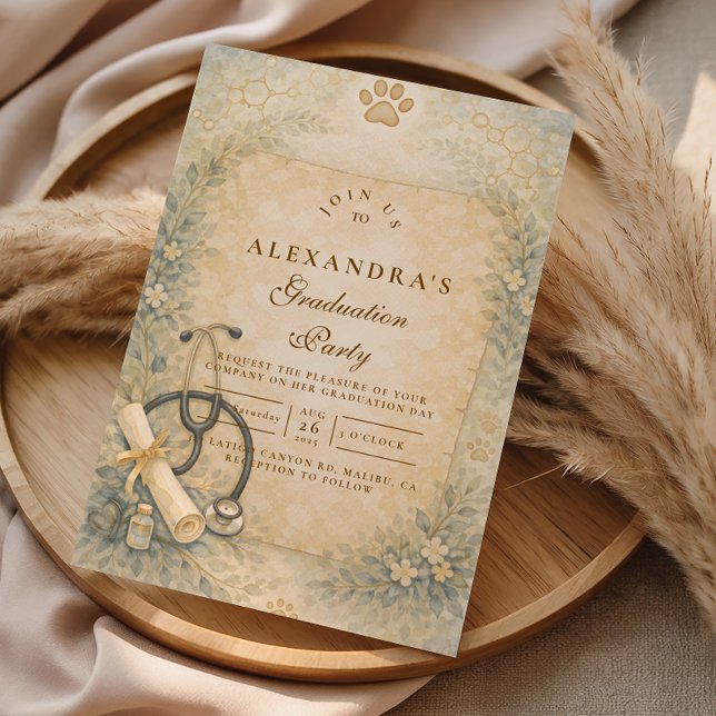 Invitación Veterinary White Coat Graduation Party (Subido por el creador)