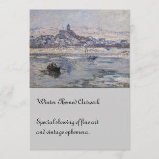 Invitación Vetheuil en barco de Hiver en el río