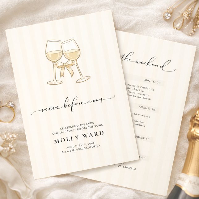 Invitación Veuve Before Vows Bachelorette Weekend (Subido por el creador)