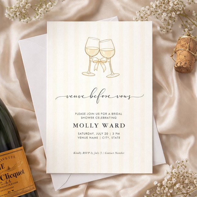 Invitación Veuve Before Vows Bridal Shower Invitation (Subido por el creador)