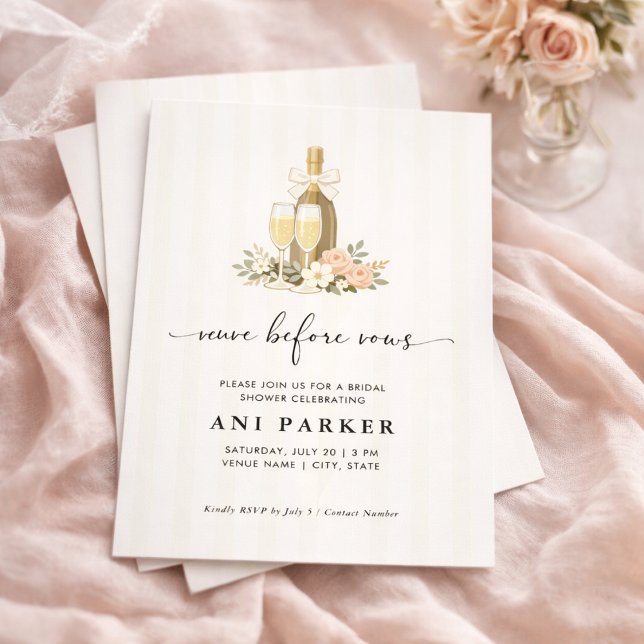 Invitación Veuve Before Vows Champagne Despedida de Soltera  (Subido por el creador)