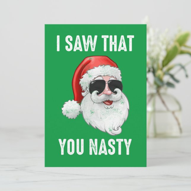 Invitación Vi Que Ese Chiste Asqueroso Santa Cool (Anverso de pie)