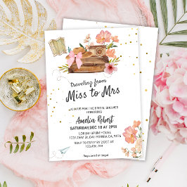 Invitación Viajando de Miss a Mrs Adventure Bridal con ducha