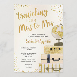Invitación Viajando de Miss a Sra. Bridal Ducha