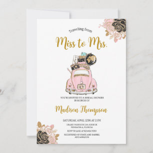 Invitación Viajando de Miss a Sra. Bridal Shower