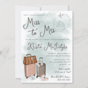 Invitación Viajando de Miss a Sra. Modern Lumaletas