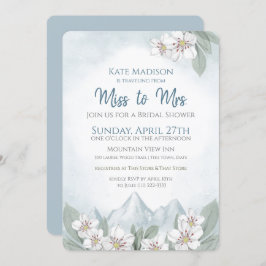 Invitación Viajando de Miss a Sra. Mountain Bridal Shower