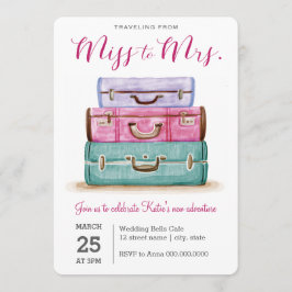 Invitación Viajando de Miss a Sra. Pink Bridal Shower