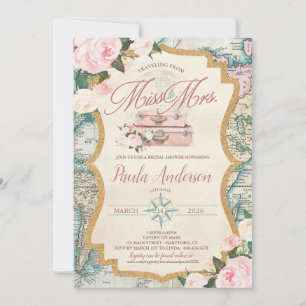Invitación Viajando de SEÑORITA A SEÑORA. Despedida de solter