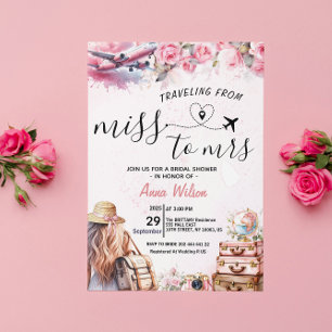 Invitación Viajando de Señorita a Señora: Despedida de Solter