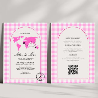 Invitación Viajando de Señorita a Señora Despedida de Solter