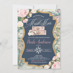 Invitación Viajando de SEÑORITA A SEÑORA. Despedida de solter