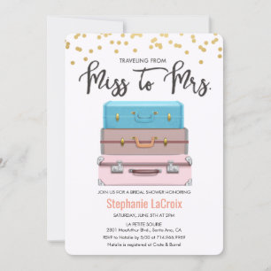 Invitación Viajando de Señorita a Señora Despedida de Soltera