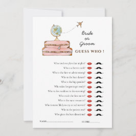 Invitación Viajar a la señora. Juego de ducha "Adivina quién"