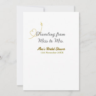 Invitación Viajar de Miss a Mrs. bridal ducha agregar nombre