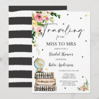 Viajar de Miss a Sra. Bridal Shower Map Bride Brid