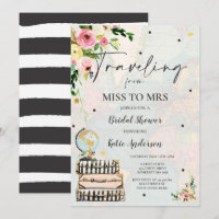Viajar de Miss a Sra. Bridal Shower Map Bride Brid