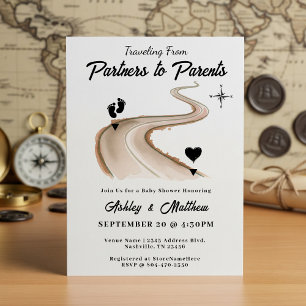 Invitación Viajar de partners a padres Baby Shower
