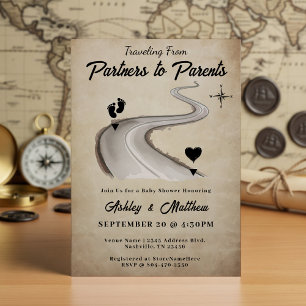 Invitación Viajar de partners a padres Baby Shower