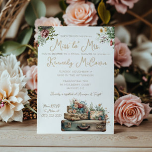 Invitación Viajar de Señorita a Señora Equipaje Vintage