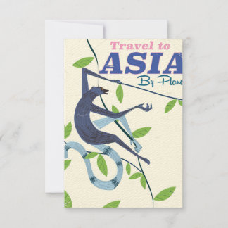 Invitación Viaje a Asia Monkey Viaje impreso