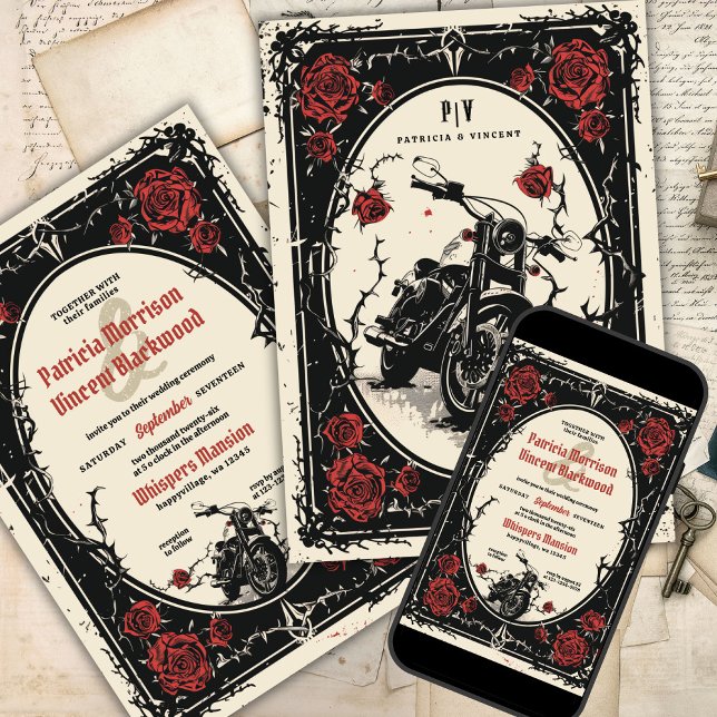 Invitación Viaje a Forever: Boda de bicicletas y Rosas (Subido por el creador)