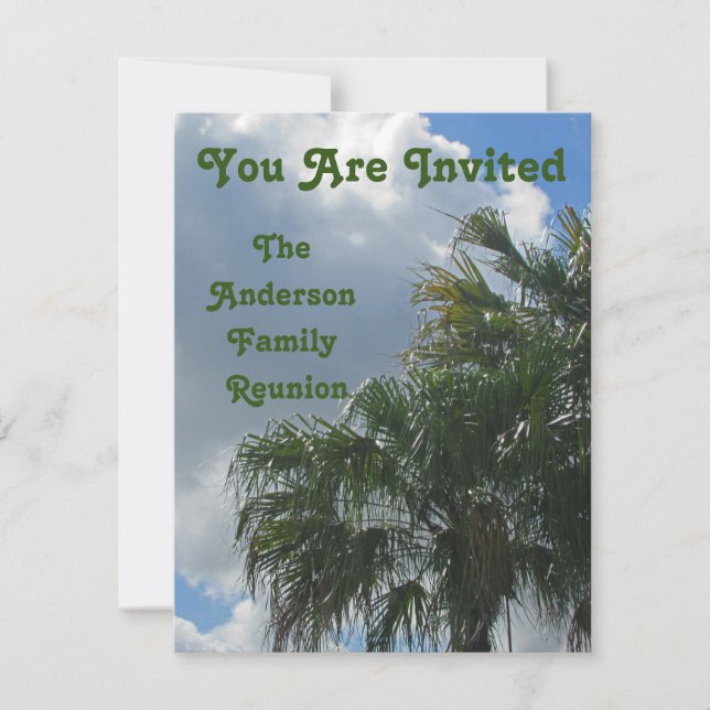 Invitación Viaje anual a la playa de Palm Trees de Reunión Fa (Anverso)