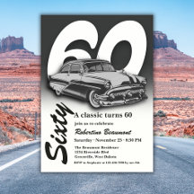 Viaje Clásico Gris Auto Cumple 60 Cumpleaños