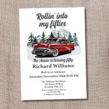 Viaje Clásico Retro Coche Rolling 50 Cumpleaños