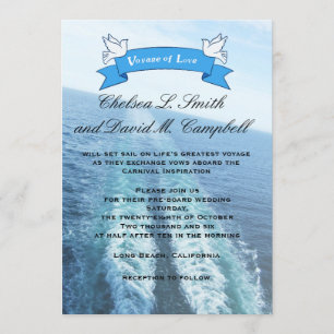 Invitación Viaje de Amor Barco de Crucero/Boda en Destino