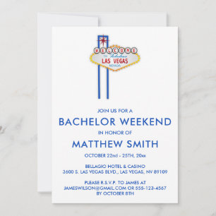 Invitación Viaje de Boda del partido Bachelor de Las Vegas