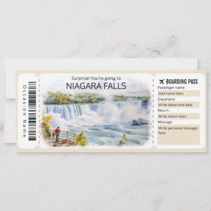 Invitación Viaje de boletos para las cataratas del Niágara
