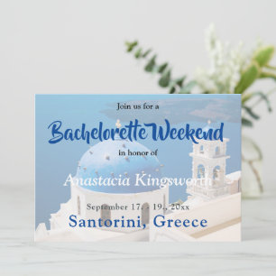 Invitación Viaje de chicas de Bachelorette Weekend Santorini