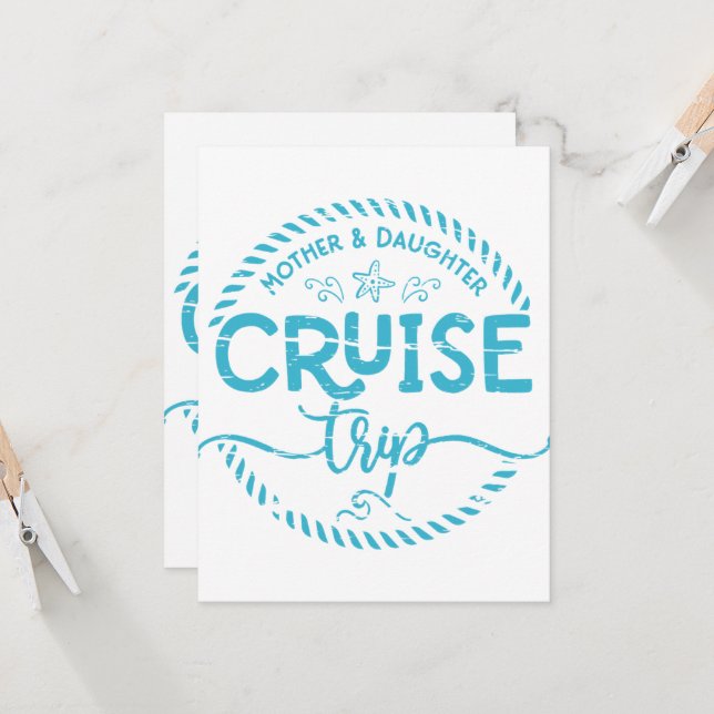 Invitación Viaje de crucero para la madre hija (Anverso/Reverso In Situ)