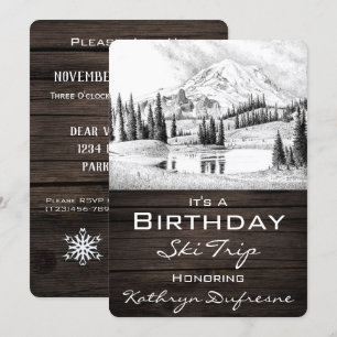 Invitación Viaje de esquí de cumpleaños