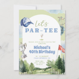 Invitación Viaje de golf Cumpleaños Fin de Semana Itinerario