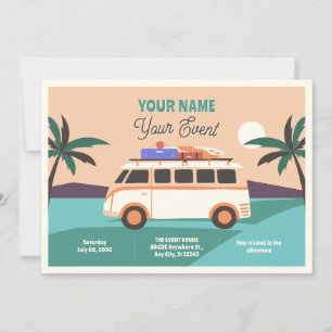 Invitación Viaje de verano de Retro