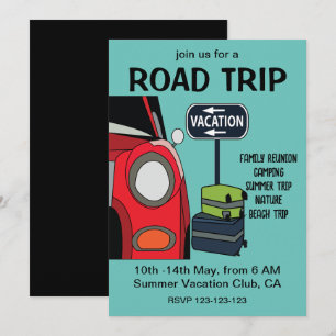 Invitación Viaje de Verano Vacaciones Viaje por Carretera