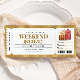 Invitación Viaje de viaje Getaway Gold de fin de semana