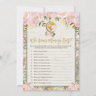 Invitación Viaje de Vintage Rosado que conoce a mi mejor cart