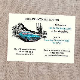 Invitación Viaje del desierto de vagones de época 50. Fiesta 