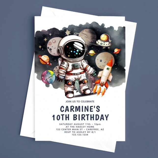 Invitación Viaje en Cohete de Astronauta 10º Cumpleaños (Subido por el creador)