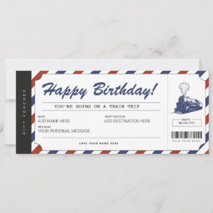 Invitación Viaje en tren sorpresa Carbono de regalo