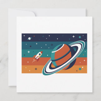 Invitación Viaje Espacial Retro