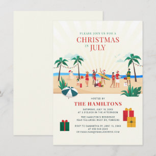 Invitación Viaje familiar a la playa en Navidad de julio