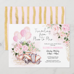 Invitación Viaje floral de Miss a señora ducha nupcial